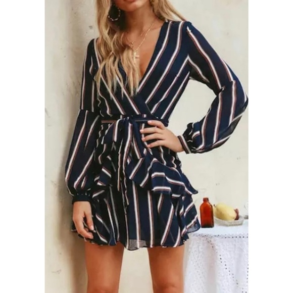 SURPLICE MINI DRESS - Picture 2 of 8